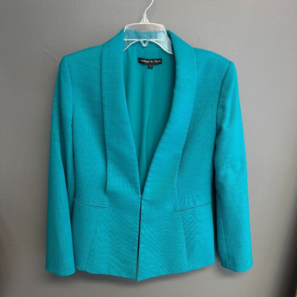 Preston & York Teal Womens Size 6 Blazer Career Jacket